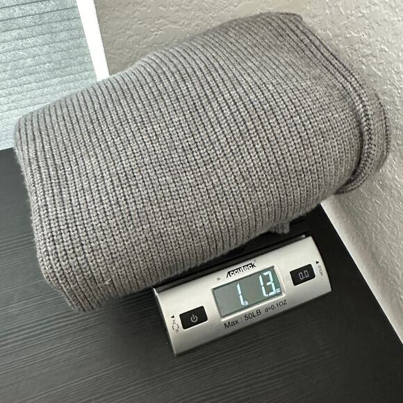 Gray Turtleneck Sweater with Red Heart Patches - Picture 15 of 15